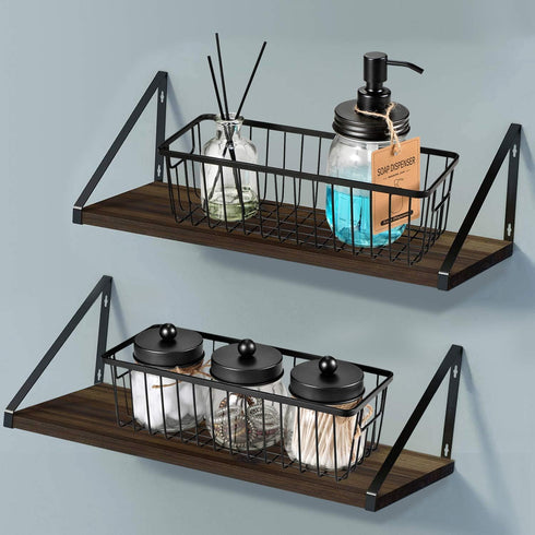 SheeChung Farmhouse Decor Metal Wire Bathroom Storage Organizer Basket Bins - for Cabinets, Shelves, Closets, Vanity Countertops, Under Sinks, Pan...
