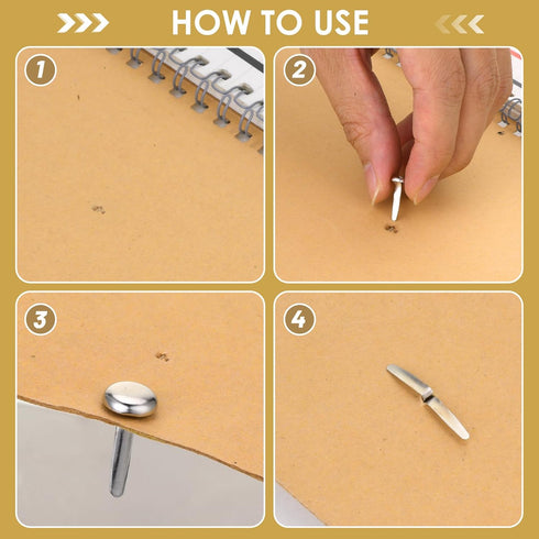 100PCS Brads Paper Fasteners Brass Brads Round Fasteners Mini Metal Brads for Kids Craft Art Crafting School Project Brass Fasteners Decorative Pa...