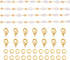 Magibeads 1 Yard Imitation Pearl Chain Belt 4.5-5mm Faux Pearl Brass Chain Golden Jewelry Making Chain with Jump Rings Lobster Clasps for Necklace...