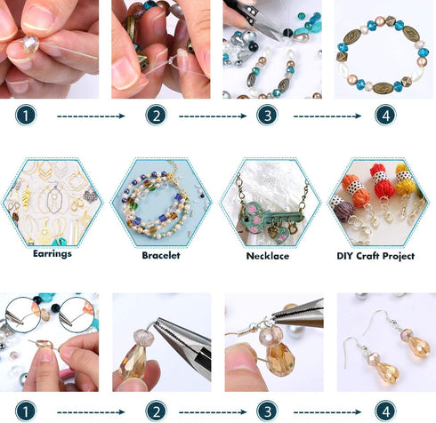Reofrey Jewelry Making Supplies Kits with Accessories Jewelry Pliers Findings and Beading Wires Jewelry Starter Repair Tools for Crafting Earrings...
