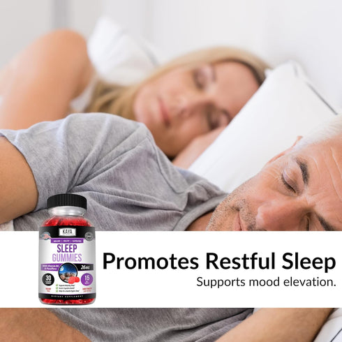 Kaya Naturals Organic Sleep Gummies (26mg) | Health Supplement for Adults | Vitamin B6 and Melatonin Gummies | Gummy Vitamins for Women and Men | ...