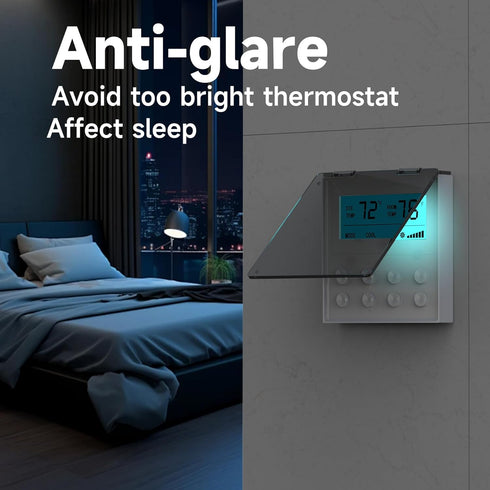 Central AC Thermostat Cover Panel,4-3/4" AC Wired Controler Panel Protection Cover, Mistake Prevention Cover AC Switch Air Conditioner Acrylic,Tra...