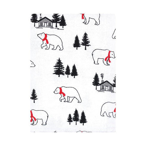 Hudson Baby Unisex Baby Cotton Flannel Burp Cloths Bundle, Buffalo Plaid Bear, One Size...