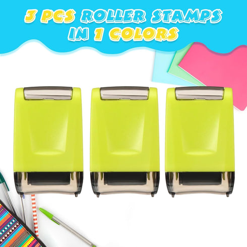 Teling 3 Pcs Dashed Handwriting Line Practice Roller Stamp Self Inking Line Rolling Stamps Teacher Stamp Sentence Strips Handwriting Practice for ...