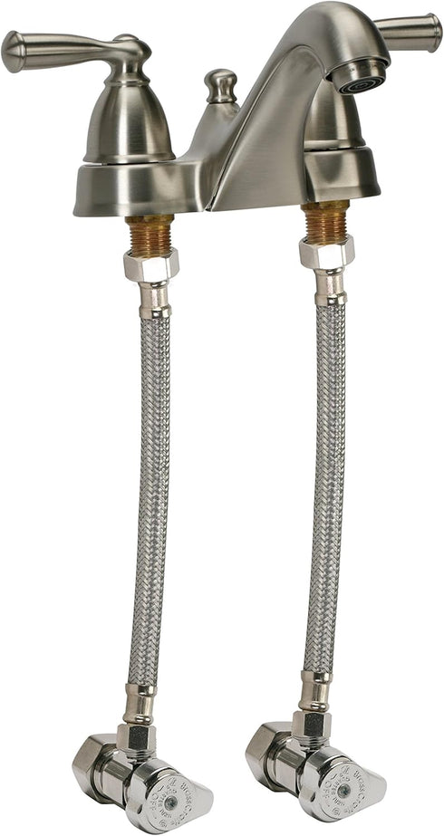 Fluidmaster B1F48 Faucet Connector, Braided Stainless Steel - 3/8 Female Compression Thread x 1/2 F.I.P. Thread, 4 Ft. (48-Inch) Length...