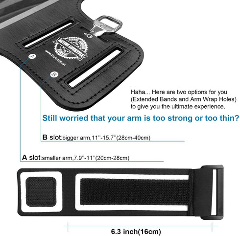 Galaxy A56,A55,A54, A34, A35, A15 Armband, BUMOVE Gym Running Workouts Sports Phone Arm Band for Samsung Galaxy A53 A32 A14 A13 A12 with Card Hold...