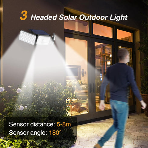Upgraded Solar Lights Outdoor, 3 Modes 368LED Solar Security Lights Outdoor IP65 Waterproof Solar Motion Sensor Lights Outdoor Solar Wall Lights O...