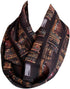Etwoa's Bookshelf Infinity Scarf Circle Scarf Loop Scarf, Brown, Large...