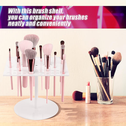 54 Holes Acrylic Brush Holder Makeup Brush Drying Rack Brush Dryer Collapsible Makeup Brush Holder Makeup Brush Dryer Stand for Acrylic Nail Brush...