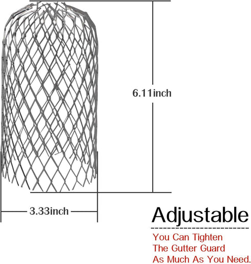 10 Pack Gutter Guard 3 Inch Expandable Aluminium Filter Strainer, Gutter Downspout Guard for Stopping Blockage Leaves and Debris...