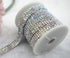 1 Yard 4 Rows SS12 1/2 inches Close Rhinestone Chain Trims Cup Chain Wedding Cake Decoration (Crystal AB Rhinestone+Silver Plated Chain)...