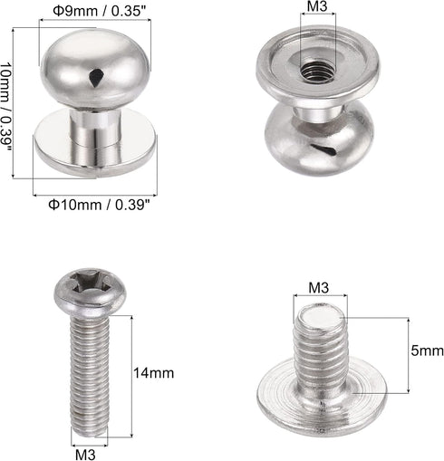 uxcell 9mm Head Dia. Round Knobs Pull Handle, 12pcs Zinc Alloy for Drawer Pulls Gift Box Cabinet Door Knobs with Screws, Silver Tone...