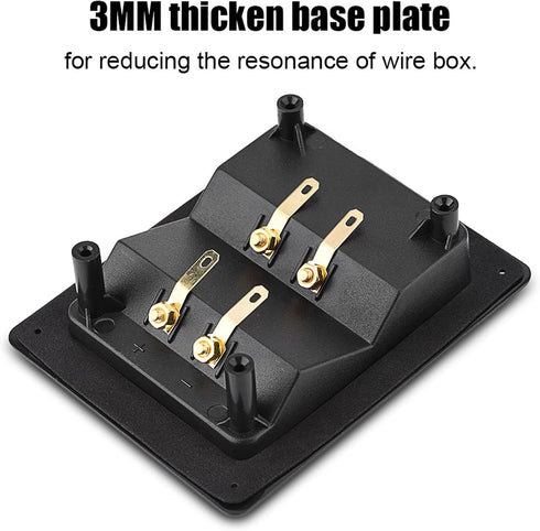 Speaker Terminal Connector, 4 Pure Copper Plated Wiring Terminal Speaker Terminal Box with 4 Mounting Holes...