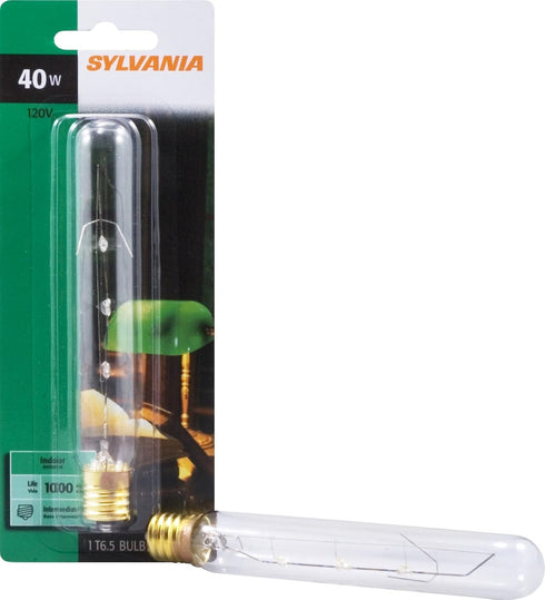 Sylvania 18152 40-Watt Clear Tubular Intermediate Base Incandescent T6.5 Bulb 1 Count (Pack of 1)...