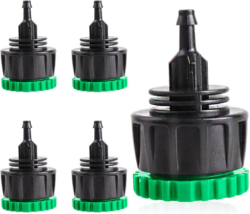 5 Pack Drip Irrigation Hose Connectors, 1/4 Inch Drip Irrigation Tubing to 3/4 Inch Garden Faucet Adapter Garden Drip Irrigation System Drip Hose ...