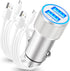 ?MFi Certified?iPhone Fast Car Charger, BARMASO 4.8A Car Power Adapter Dual USB Car Charger Fast Charging Cigarette Lighter with 2Pack Lightning C...