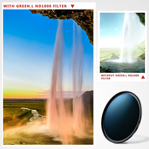 72mm ND1000 Filter, Slim 10-Stop Fixed Neutral Density ND Filter 72mm for Camera Lens...