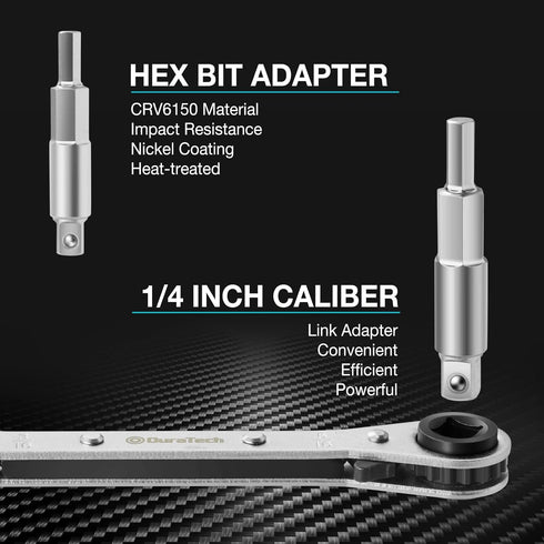 DURATECH HVAC Service Wrench, Refrigeration Wrench, 4 IN 1 Service Wrench, 3/16", 1/4", 5/16", 3/8", for Air Conditioning, Refrigeration Equipment...