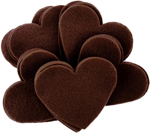 Playfully Ever After 1 inch Stiff Felt Hearts 200pc - Brown...