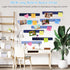 8 Pack Felt Pin Board Bar Strips, 15inch Bulletin Board Bar Strips Self-Adhesive Cork Board for Wall Office Decor with 35 Push Pins(Blue)...