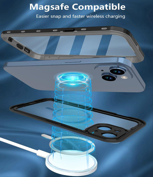 Design for iPhone 15 Plus Waterproof Case, Shockproof Dustproof Phone Case for iPhone 15 Plus with Screen Protector, Full Body Protective Case for...