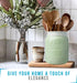 Comfify Wide Mouth Mason Jar Utensil Holder Decorative Kitchenware Organizer Crock, Dishwasher Safe - Kitchen Caddy Green, Large Size 7" Hight...