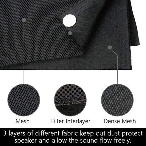 Speaker Grill Cloth Stereo Mesh Fabric for Speaker Repair, Black - 55 x 40 in / 140 x 100 cm...