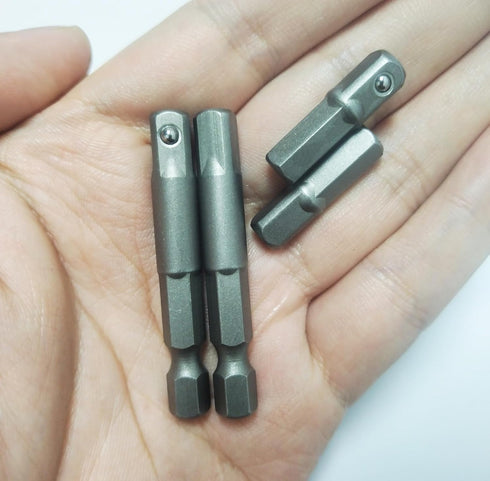 1/4 hex to 1/4 socket adapter,Hex to Square 1/4" Socket Bit Adapter,Power Tool Replacement Part Adapter Suitable for Drill Driver Socket Driver El...