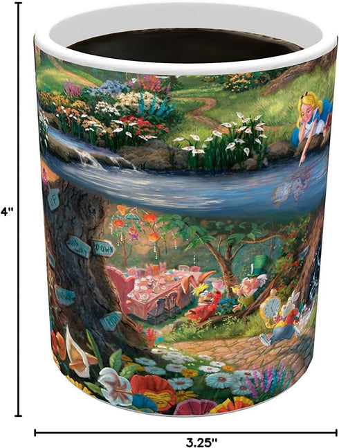 Morphing Mugs Disney - Alice in Wonderland - Thomas Kinkade - One 11 oz Color Changing Heat Sensitive Ceramic Mug – Image Revealed When HOT Liquid...