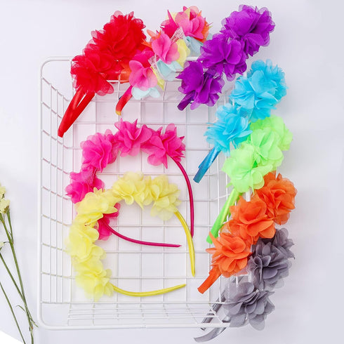 Candygirl Flower Crown Headbands for Women Girls Floral Hairband Wedding Festival Parties Hair Accessories Pack of 9 (bright colors)...