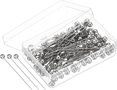 YOKIVE 200Pcs Pearlized Sewing Pins, Ball Head Needle Straight Quilting Pin for Fabric| Great for Dressmaker, Jewelry DIY Decoration, Craft(Silver...