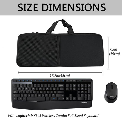 Wireless Keyboard Mouse Sleeve Travel Case for Logitech MK345 Wireless Combo Keyboard Shockproof and Waterproof Neoprene Portable Keyboard&Mouse B...