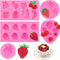 5 Pcs Strawberry Baking Mold 3D Cupcake Strawberry Mold Strawberry Silicone Fondant Mold for DIY Topper Decorating Cake Chocolate Cookies Sugar Po...