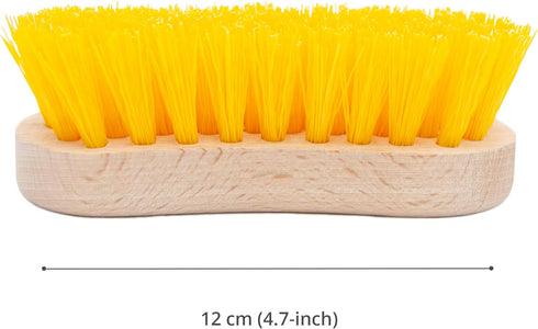 Stiff Bristle Brush - Scrub Brush for Deep Cleaning, Hand Brush with Hard Bristles, Utility Nylon Brush for Indoor and Outdoor, Wooden Boot Hand S...
