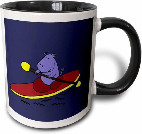 3dRose "Funny Goldfish Wearing Santa Claus Hat Christmas Art" Two Tone Black Mug, 11 oz, Black/Red/Purple...