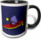 3dRose "Funny Goldfish Wearing Santa Claus Hat Christmas Art" Two Tone Black Mug, 11 oz, Black/Red/Purple...