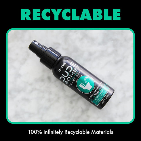 DUDE Bombs - Toilet Spray - 2.5 oz Spray Bottle – Forest Fresh Toilet Spray with Pine and Cedarwood Essential Oils - Stank Eliminator Up to 150 Du...
