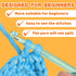 Fadoub Yarn for Crocheting,300G Blue Yarn,Easy Peasy yarn,Cotton Crochet Knitting Yarn for Beginners with Easy-to-See Stitches, Soft Yarn for Begi...