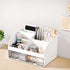 Desk Organizer and Accessories with 6 Compartments and 2 Drawers, Plastic Makeup Organizer, Pen Holder for Desktop Storage, Desk Organization for ...