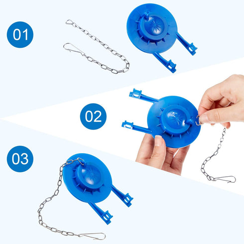 Toilet Handle Chain Stainless Steel Toilet Flapper Lift Chain Replacement Fits Most Toilet Flappers (Silver, 3 Pieces)...