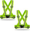 2 Pack Hi Vis Safety Vests - Adjustable Bright Neon Color High Visibility Reflective Safety Straps Gear for Traffic Control, Running, Cycling...