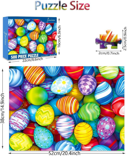500 Pieces Jigsaw Puzzles for Adults and Teens and Kids Family Happy Gif Easter Eggs Puzzle (Easter eggs)...