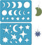 GORGECRAFT 2 Styles Star Earrings Making Template Moon Phase Jewelry Shape Templates Diamond Stencils Round Acrylic Cutting Stencil for Leather Br...