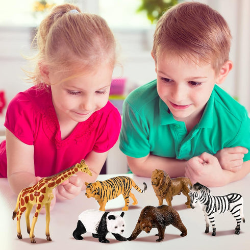 Skylety 24 Pieces Arctic Animals Figurines Sets Polar Animals Figurines Realistic Animal Figures Toys Playset Plastic Arctic Animals Toys with Rea...