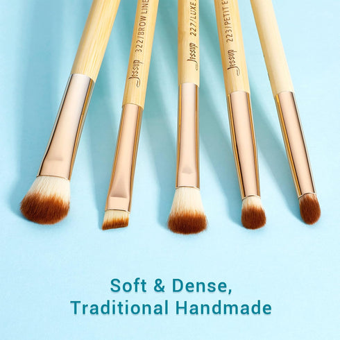 Jessup Eye Makeup Brushes Set, Premium Synthetic Eyeshadow Blending Concealer Eyebrow Eyeliner Brush, 15pcs Labeled Bamboo Make Up Brushes T137...
