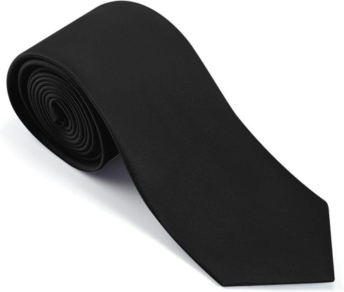 Black Tie Set in Gift Box Mens Solid Color 3.15" (8CM) Black Necktie and Pocket Square Set...