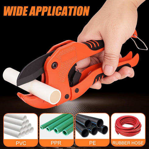 PVC Pipe Cutte,Ratcheting PVC Pipe Cutter Tool,Professional Pipe Cutters PVC, PEX Cutter, PVC Pipe Shears,PVC Cutter, Plastic Pipe Cutter, PEX Pip...