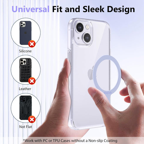 for MagSafe Ring, Compatible with MagSafe Sticker, 4 Pack Universal Magnetic Adapter Ring Compatible with Magsafe Accessories & Wireless Charging ...