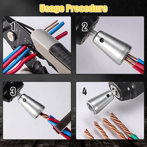 Wire Twister Tool for Drill, Wire Twisting Tool Wire Twister Wire Connector, Wire Stripper Tool Wire Nut Twister Spin Twist Wire Socket for Electr...