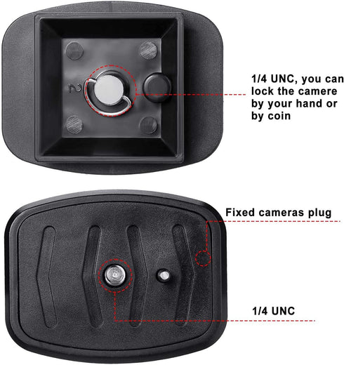 2 Pieces Tripod Quick Release Plate Tripod Adapter Mount Camera Tripod Adapter Plate Parts for Tripods and Cameras Tripod Mount QB-4W (43 x 43 mm/...